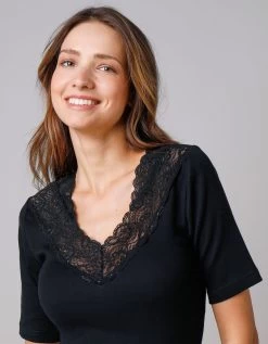 Tee-shirt Coton Et Dentelle - Lot De 2 -Boutique De Lingerie De Mode 700158 C02 zoomx vue3