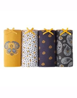 Slip Coton Imprimé Gamme "cachemire" - Lot De 4 -Boutique De Lingerie De Mode 700224 C01 zoomx vue5