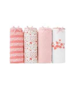 Culotte Forme Midi En Coton Uni + Imprimé – Lot De 4 -Boutique De Lingerie De Mode 700273 C01 zoomx vue5