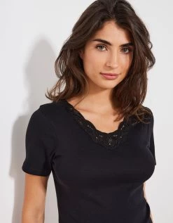 Tee-shirt Manches Courtes Dentelle -Boutique De Lingerie De Mode 700349 C03 zoomx vue4