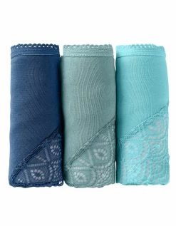 Culotte Forme Midi Coton Uni Stretch Et Dentelle - Lot De 3 -Boutique De Lingerie De Mode 700419 C01 zoomx vue7