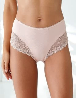 Culotte Forme Maxi Coton Uni Stretch Et Dentelle - Lot De 3