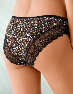 Culotte Forme Midi Coton Imprimé Stretch Et Dentelle - Lot De 3 -Boutique De Lingerie De Mode 700422 C01 zoomx vue7