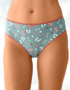 Slip Coton Forme Midi Imprimé Motifs "plage" Assortis – Lot De 4 -Boutique De Lingerie De Mode 700430 C01 zoomx vue4