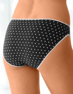 Slip Coton Imprimé Motifs à Pois Assortis – Lot De 4 -Boutique De Lingerie De Mode 700433 01 4