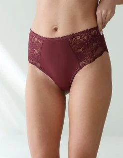 Culotte Forme Tanga Taille Haute Microfibre Et Dentelle Stretch - Lot De 2 -Boutique De Lingerie De Mode 700484 C01 zoomx vue4