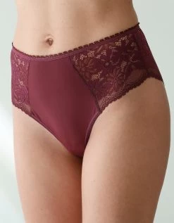 Culotte Forme Tanga Taille Haute Microfibre Et Dentelle Stretch - Lot De 2 -Boutique De Lingerie De Mode 700484 C01 zoomx vue5