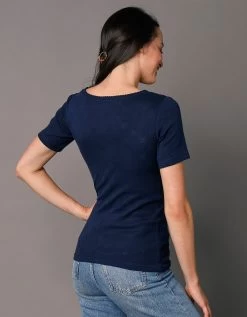 Tee-shirt Manches Courtes Maille Jacquard - Lot De 2 -Boutique De Lingerie De Mode 700514 C01 zoomx vue7