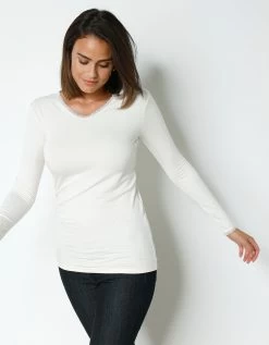 Tee-shirt Manches Longues Chaleur Seconde Peau Et Détails Dentelle -Boutique De Lingerie De Mode 700522 C02 zoomx vue3