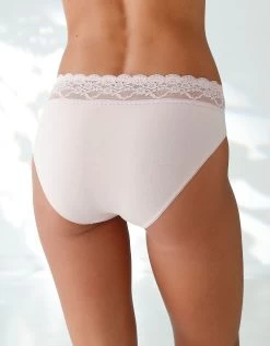 Culotte Coton Stretch Ceinture Dentelle- Lot De 2 Unis -Boutique De Lingerie De Mode 700552 C01 zoomx vue4