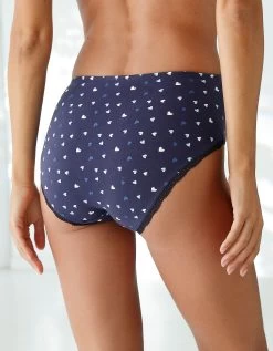 Culotte Taille Haute Coton Stretch Imprimé " Coeurs" Et Dentelle - Lot De 3 -Boutique De Lingerie De Mode 700562 C01 zoomx vue2