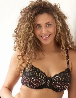 Soutien-gorge Emboîtant "Amélie" Microfibre Et Dentelle Imprimées- Avec Armatures