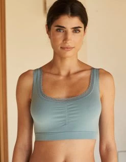 Brassière Sans Armatures Coton Stretch Et Dentelle