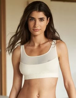 Brassière Sans Armatures Coton Stretch Et Tulle