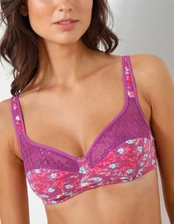 Soutien-gorge Coton Imprimé Fleuri Coria - Sans Armatures -Boutique De Lingerie De Mode 701996 C01 zoomx vue4