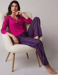 Pantalon De Pyjama Imprimé Rayé Estrella - Coton -Boutique De Lingerie De Mode 703029 C01 zoomx vue4