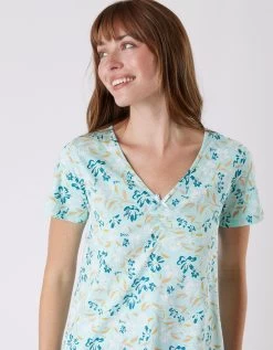 Tee-shirt Pyjama Manches Courtes Imprimé Floral -Boutique De Lingerie De Mode 703042 C01 zoomx vue4