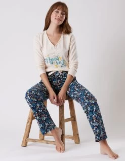 Tee-shirt Pyjama Manches Longues Imprimé Placé "jardin Secret" 12 Tee-shirt Pyjama Manches Longues Imprimé Placé "jardin Secret" -Boutique De Lingerie De Mode 703072 C01 zoomx vue4