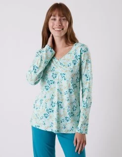 Tee-shirt Pyjama Manches Longues Imprimé Floral -Boutique De Lingerie De Mode 703073 C01 zoomx vue5