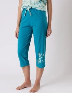 Pantalon Court Pyjama Imprimé Placé "jardin Secret"