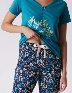 Pantalon Court Pyjama Imprimé Floral -Boutique De Lingerie De Mode 703075 C02 zoomx vue4