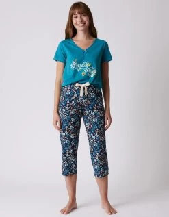 Pantalon Court Pyjama Imprimé Floral -Boutique De Lingerie De Mode 703075 C02 zoomx vue5