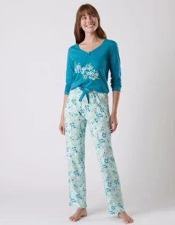 Pantalon Pyjama Coton Imprimé Floral -Boutique De Lingerie De Mode 703077 C01 zoomx vue3