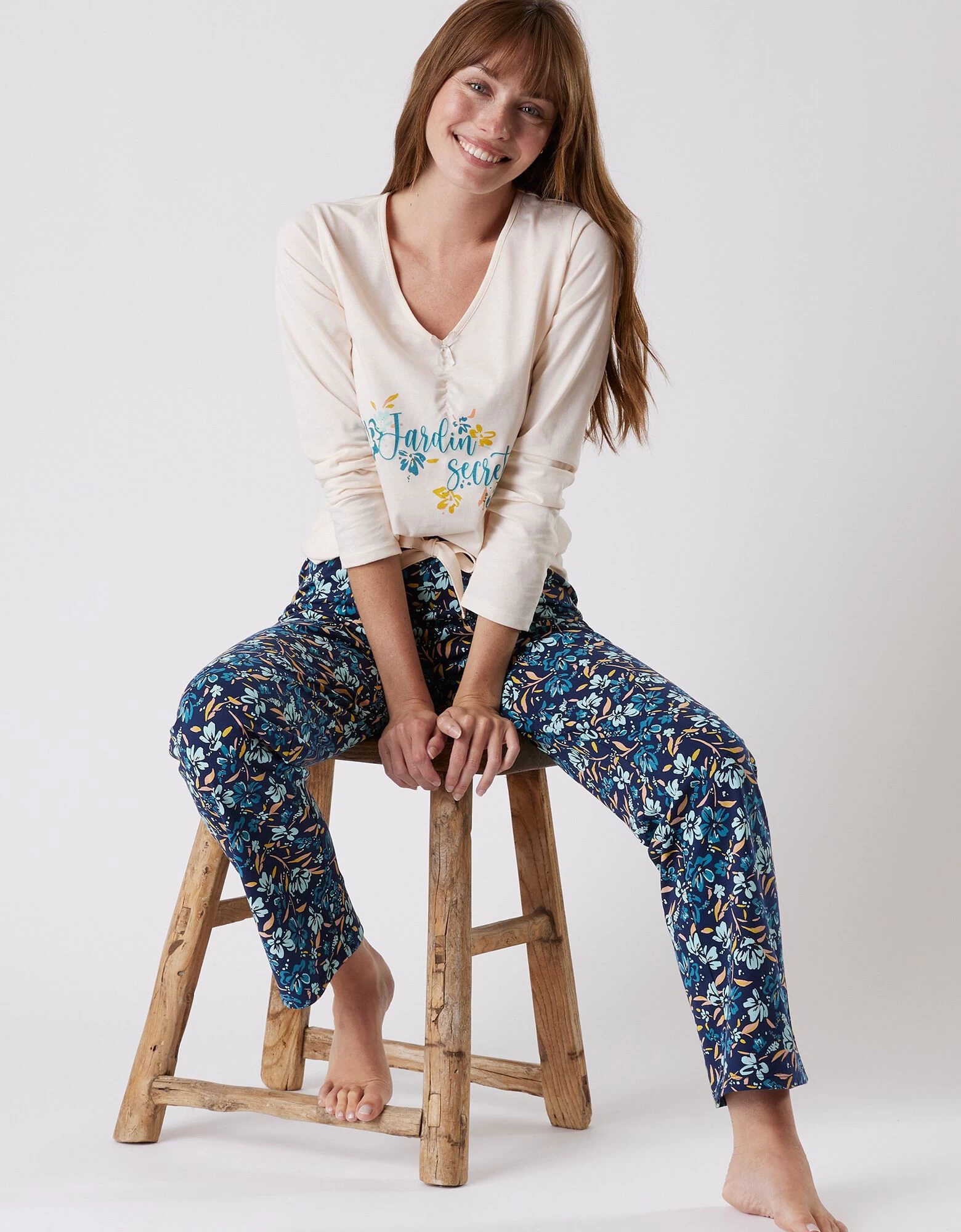 Pantalon Pyjama Coton Imprimé Floral 6 Pantalon Pyjama Coton Imprimé Floral – Image 4