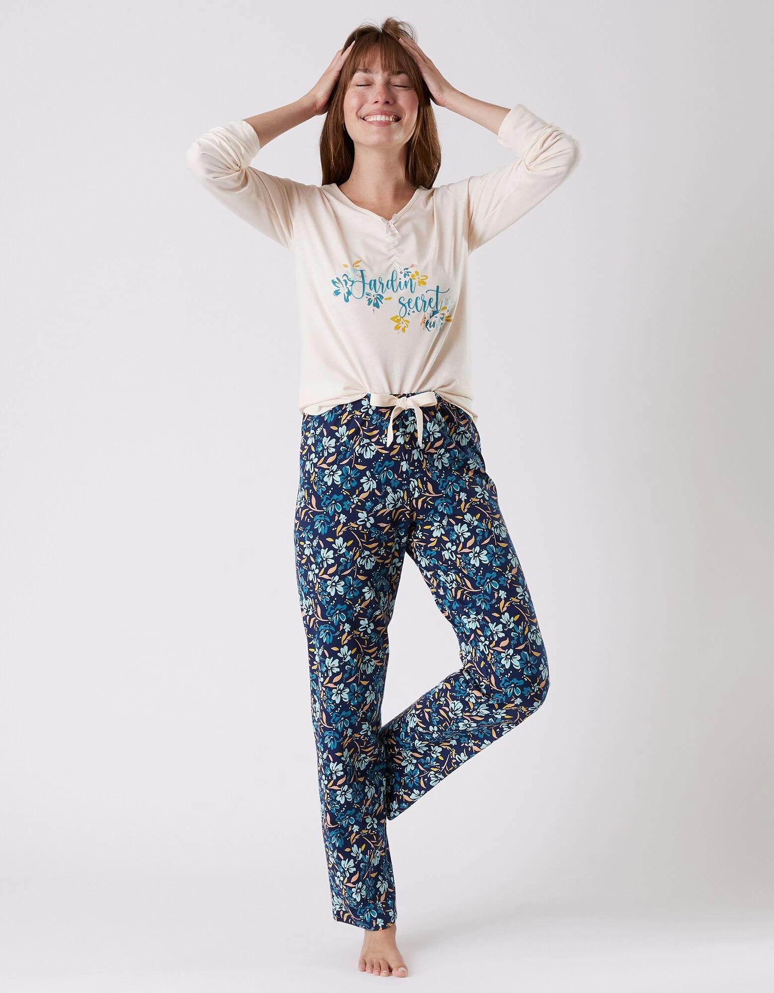 Pantalon Pyjama Coton Imprimé Floral 7 Pantalon Pyjama Coton Imprimé Floral – Image 5