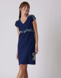 Chemise De Nuit Manches Courtes Imprimé Placé "jardin Secret"