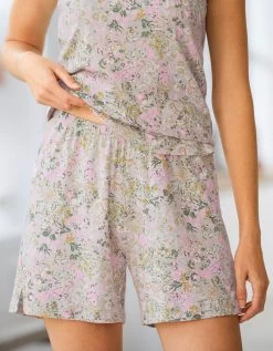 Pyjama Short Volanté Imprimé Fleuri. -Boutique De Lingerie De Mode 703106 C01 zoomx vue4
