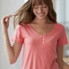 Tee Shirt Pyjama Manches Courtes Boutonné -Boutique De Lingerie De Mode 703107 C02 zoomx