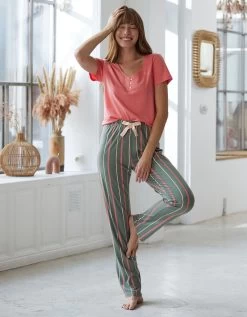 Tee Shirt Pyjama Manches Courtes Boutonné -Boutique De Lingerie De Mode 703107 C02 zoomx vue5