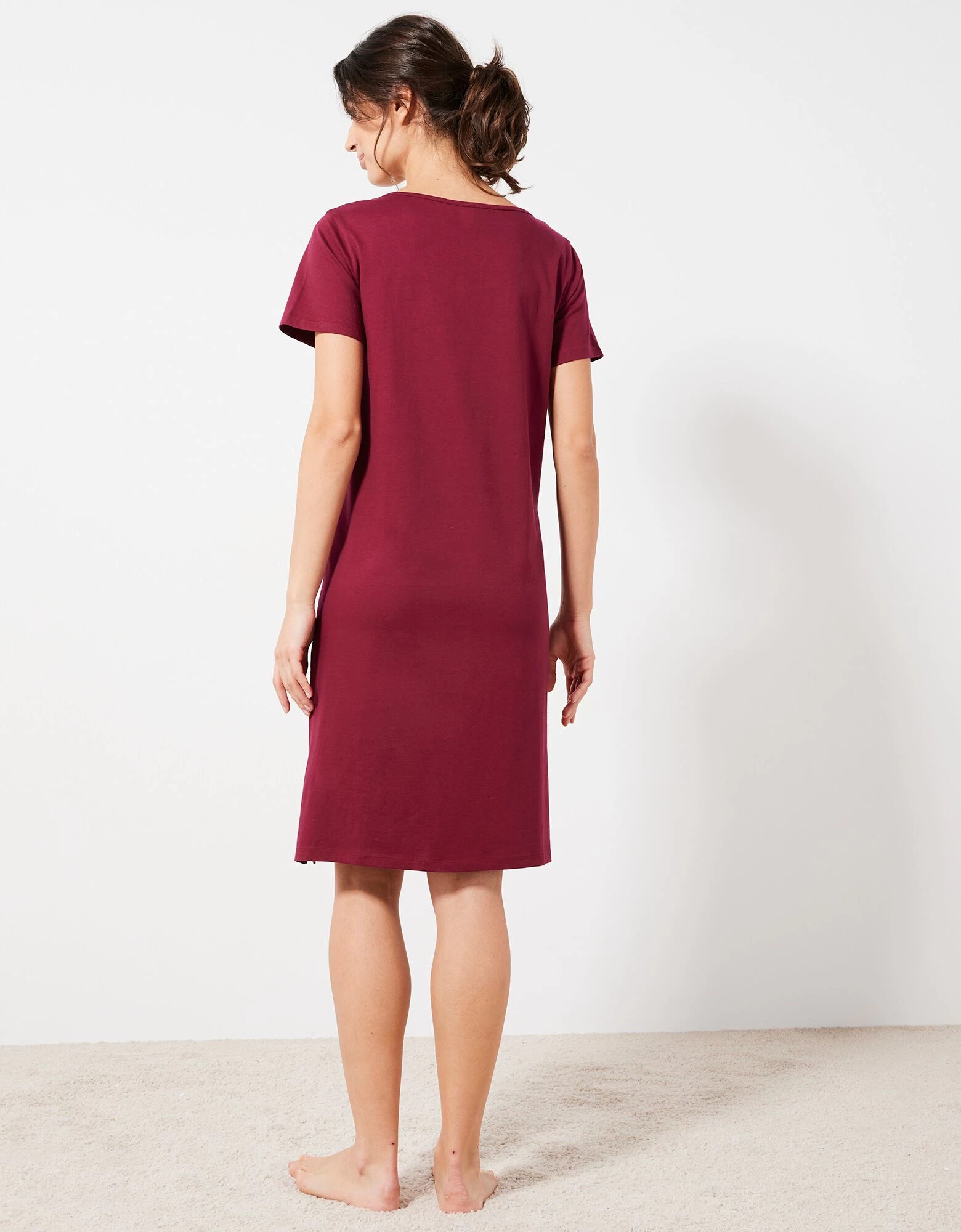 Chemise De Nuit Courte Imprimé Oiseaux 4 Chemise De Nuit Courte Imprimé Oiseaux – Image 2