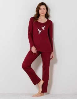 Pyjama Manches Longues Coton Imprimé « oiseaux » -Boutique De Lingerie De Mode 703127 C01 zoomx vue4
