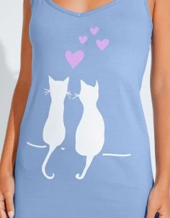 Nuisette Coton Fines Bretelles Motif « chats » -Boutique De Lingerie De Mode 703134 C01 zoomx vue3