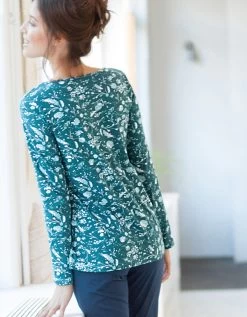 Tee-shirt Manches Longues – Fleuri émeraude 9 Tee-shirt Manches Longues – Fleuri émeraude -Boutique De Lingerie De Mode 703148 C01 zoomx vue3