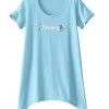 Tee-shirt Asymétrique Manches Courtes – Turquoise -Boutique De Lingerie De Mode 703150 C01 zoomx