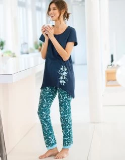 Pantalon De Pyjama – Fleuri émeraude -Boutique De Lingerie De Mode 703155 C01 zoomx vue4