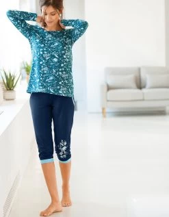 Pantacourt De Pyjama – Uni Marine -Boutique De Lingerie De Mode 703156 C01 zoomx vue4