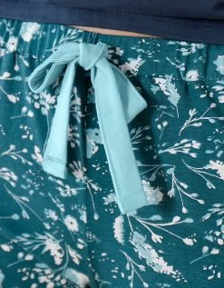 Pantacourt De Pyjama – Fleuri émeraude -Boutique De Lingerie De Mode 703157 C01 zoom detailRFP