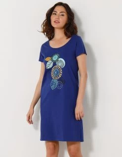 Chemise De Nuit Courte Manches Courtes Motif "rosaces" -Boutique De Lingerie De Mode 703208 C01 zoomx vue5