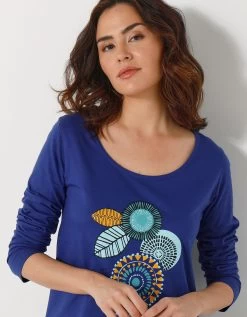 Chemise De Nuit Courte Manches Longues Motif « Rosace » -Boutique De Lingerie De Mode 703209 C01 zoomx vue4