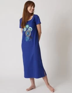 Chemise De Nuit Longue Manches Courtes Motif «rosaces » -Boutique De Lingerie De Mode 703211 C01 zoomx vue4