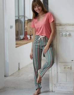 Pantalon Pyjama Imprimé Rayures -Boutique De Lingerie De Mode 703214 C01 zoomx vue3