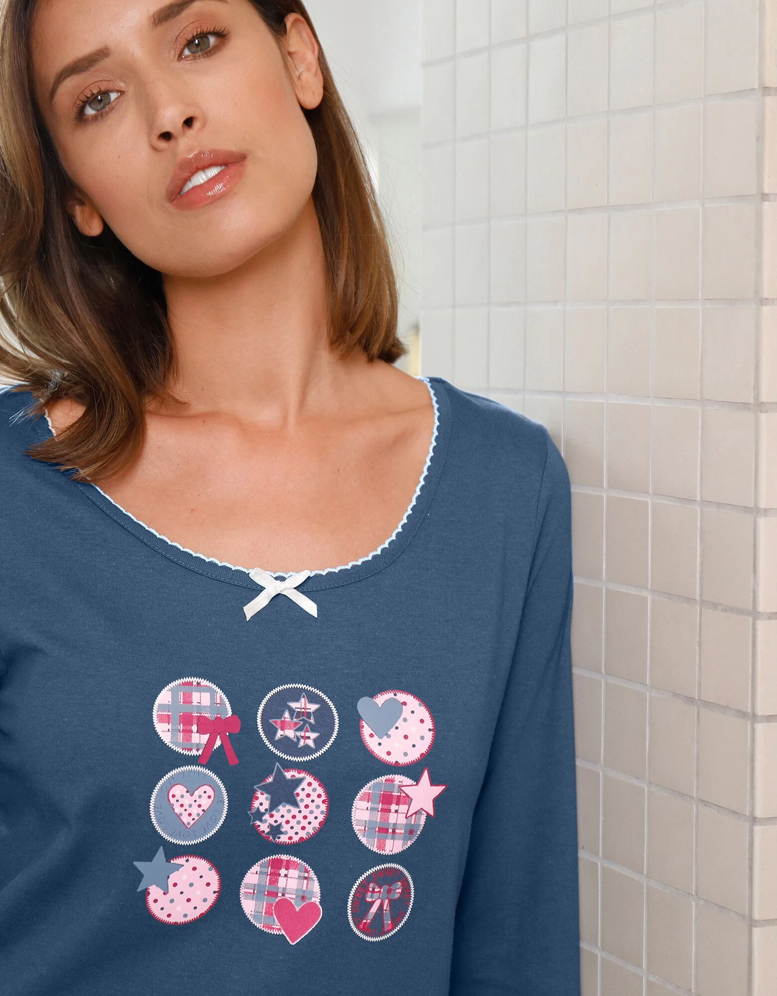 Chemise De Nuit Longue - Imprimé Fantaisie 4 Chemise De Nuit Longue - Imprimé Fantaisie – Image 2