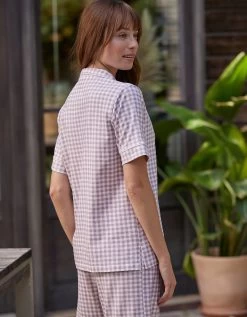 Pyjama Pantalon Court Imprimé Carreaux - Col Tailleur 13 Pyjama Pantalon Court Imprimé Carreaux - Col Tailleur -Boutique De Lingerie De Mode 703229 C02 zoomx vue5