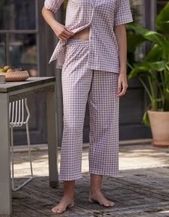 Pyjama Pantalon Court Imprimé Carreaux - Col Tailleur 14 Pyjama Pantalon Court Imprimé Carreaux - Col Tailleur -Boutique De Lingerie De Mode 703229 C02 zoomx vue6