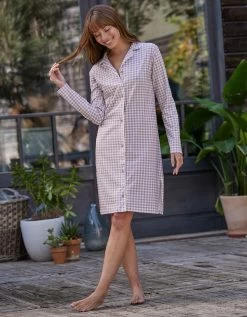 Chemise De Nuit Boutonnée Imprimé Petits Carreaux -Boutique De Lingerie De Mode 703239 C02 zoomx vue5