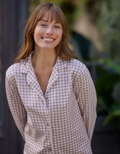 Chemise De Nuit Boutonnée Imprimé Petits Carreaux -Boutique De Lingerie De Mode 703239 C02 zoomx vue6